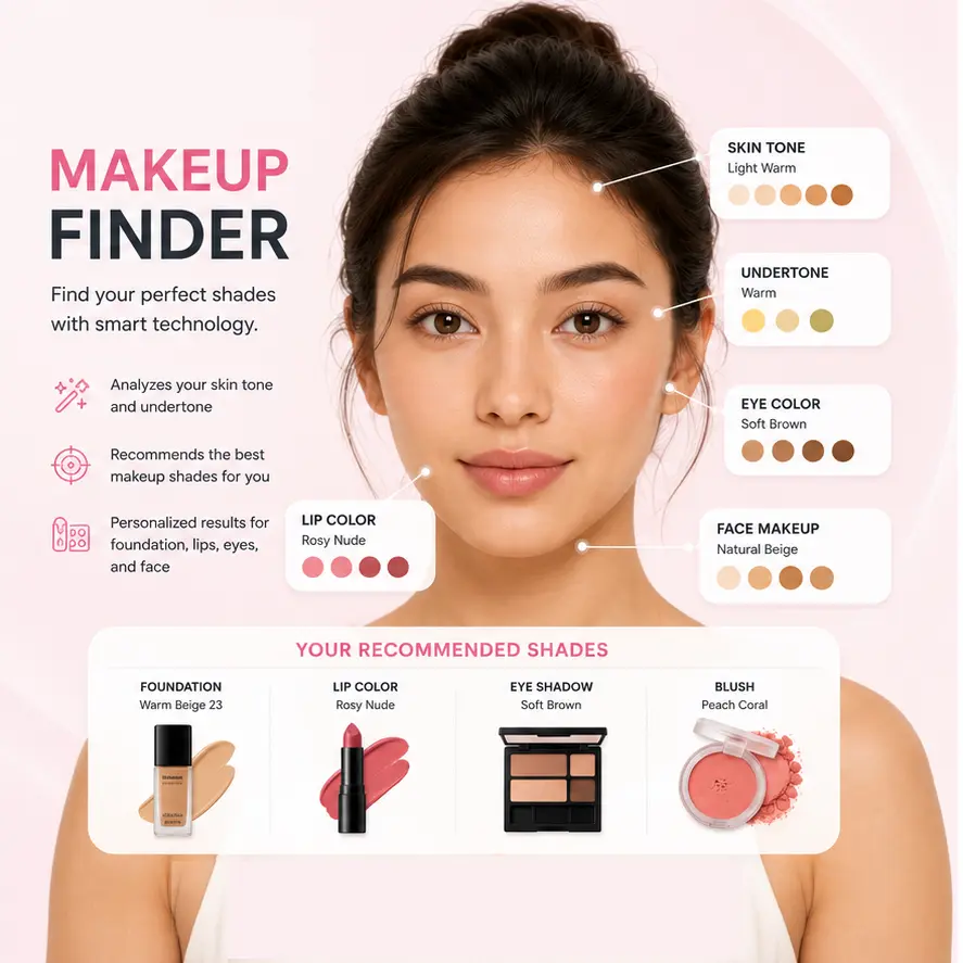 AI Skin Tone Finder untuk pencocokan tone, undertone, dan shade